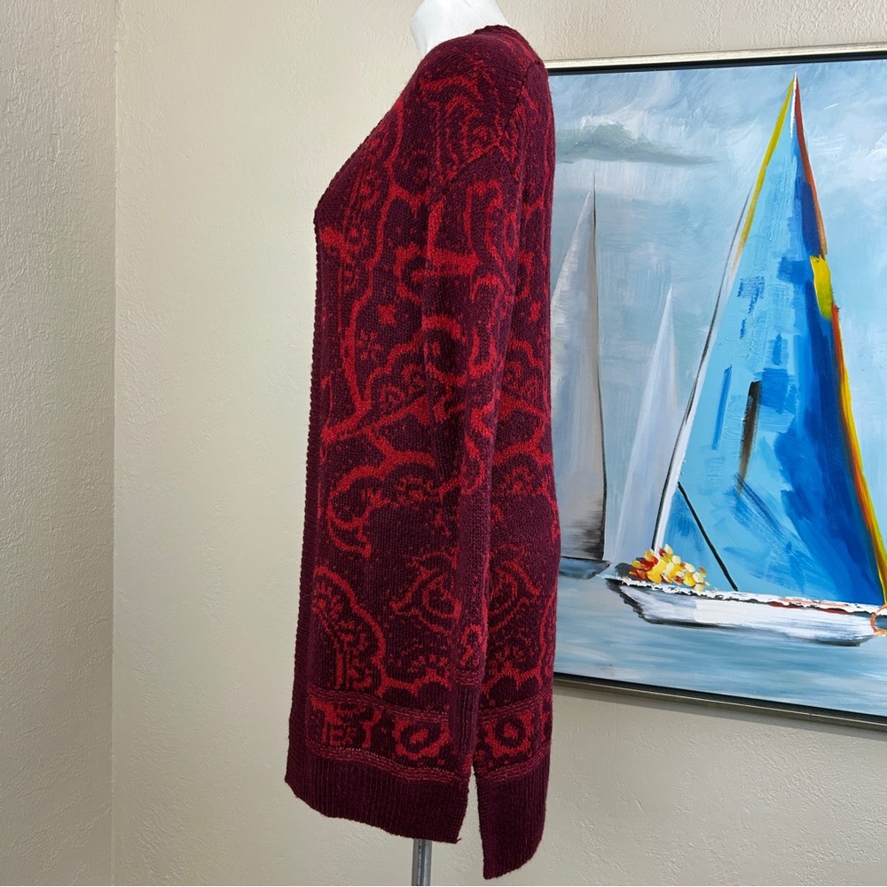Knox Rose Cardigan Sweater Red Jacquard size small NWT - Picture 4 of 9